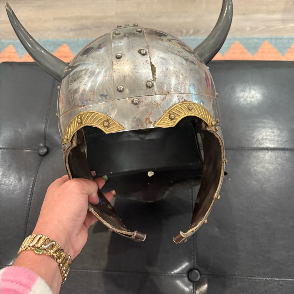 Viking Style Silver and Gold Helmet
